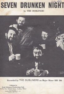 Seven Drunken Nights The Dubliners 1960s Sheet Music