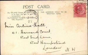 Karachi Pakistan Birdseye View USED SEA POST OFFICE CANCEL 1907 Postcard #2