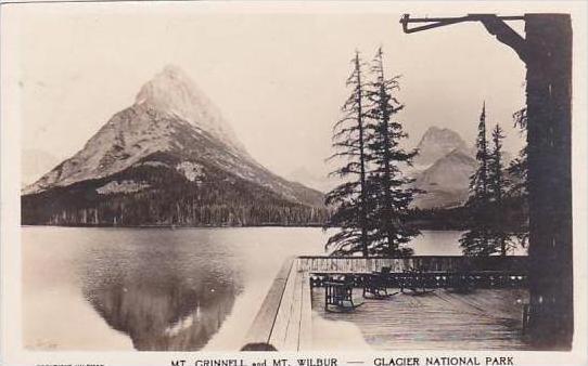 Montana Glacier National Park Mt Grinnell &  Mt Wilbur Real Photo RPPC