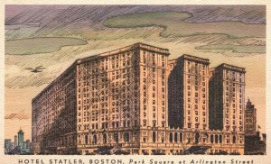 Vintage Postcard 1930's Hotel Statler Boston Park Square Arlington St. Boston MA