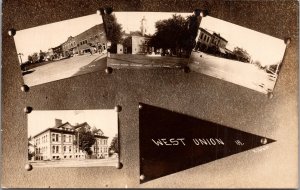 Real Photo Postcard Multiple Views of West Union, Iowa