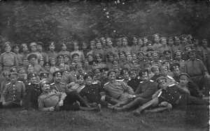 Large Group Of Russian Soldiers, Real Photo Postcard