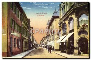 Old Postcard Landau Marktstrasse