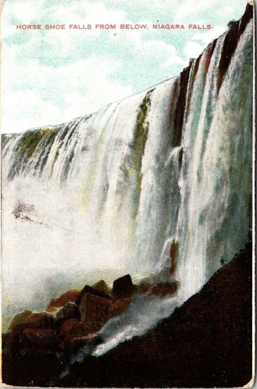 VINTAGE POSTCARD HORSE SHOE FALLS VIEW FROM BELOW MADE IN GERMANY CARD c. 1908