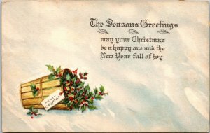 VINTAGE POSTCARD CHRISTMAS & NEW YEAR GREETINGS BISBEE ARIZONA 1912 XMAS SEAL