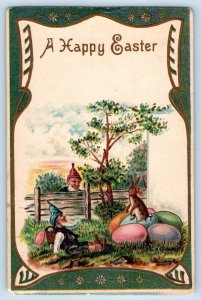 Sabetha Kansas KS Postcard Easter Gnomes Elves Stealing Eggs Embossed 1908