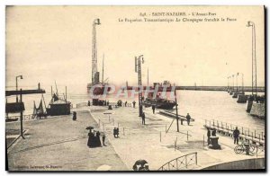 Postcard Old Boat Saint-Nazaire L & # 39avant The Port Liner Transatlantic Ch...