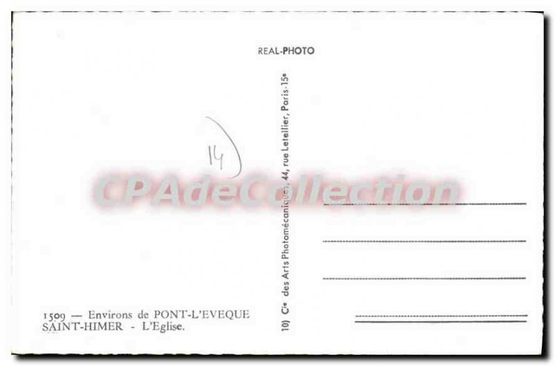 Old Postcard Pont L'Eveque Saint Himer Church