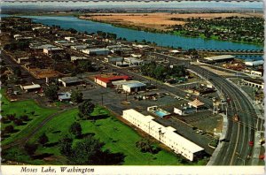 Moses Lake, WA Washington CITY BIRD'S EYE VIEW Grant County 4X6 Vintage Postcard