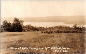 RPPC Real Photo Postcard ME Casco Lake Thompson from Overlook Farm 1930s S114