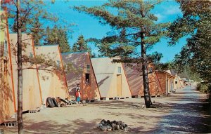 Vintage Postcard; Camp-of-the-Woods Adirondacks NY Wooden Tentels Lake Pleasant