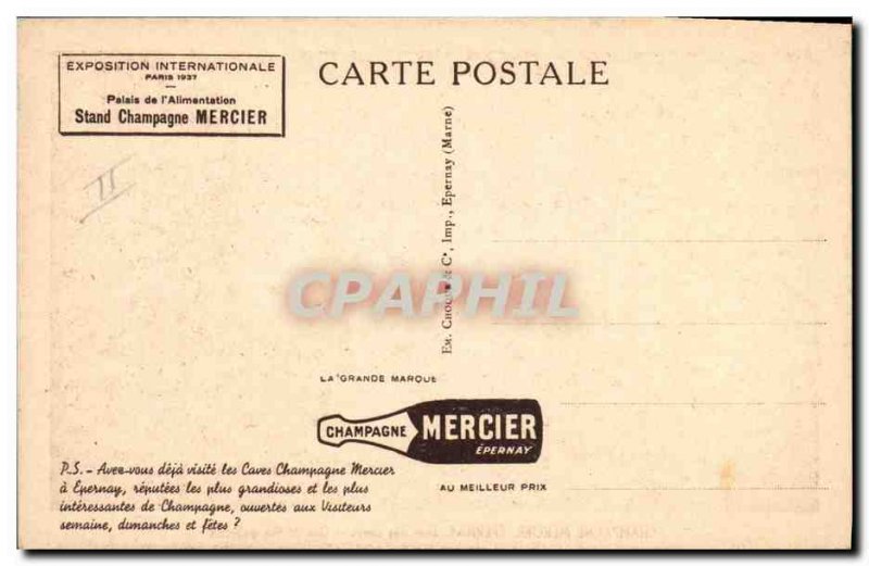 Old Postcard Folklore Wine Vintage Champagne Mercier Epernay A cellars