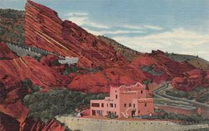 MORRISON, CO Colorado  PUEBLO~CREATION ROCK~Park Of The Red Rocks  1957 Postcard