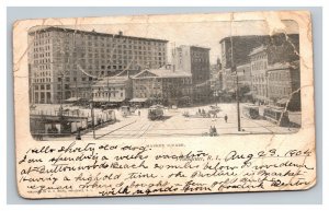 Vintage 1904 Postcard Street Cars in Market Square Providence Rhode Island