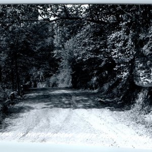 c1950s Anamosa, IA RPPC Road Wapsipinicon State Park Melted Sandstone Rock A108