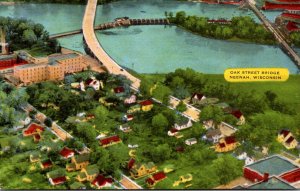 Wisconsin Neenah Aerial View Oak Street Bridge