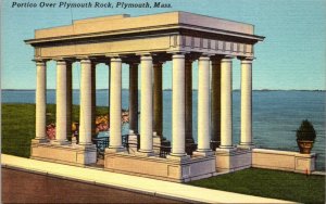 Massachusetts Plymouth Portico Over Plymouth Rock