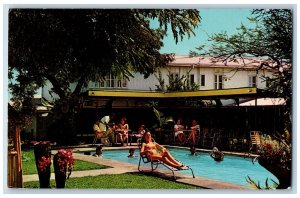 New Zealand Postcard MV Pool at Tavua Hotel Close to Vatukoula Gold Mines 1981