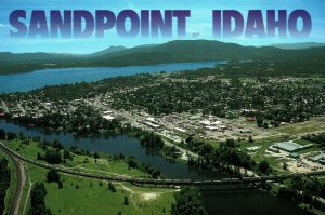 CONTINENTAL SIZE POSTCARD SANDPOINT IDAHO
