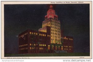 Illinois Decatur Staley Building At Night