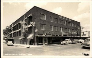 McAllen Texas TX Hotel & Street Scene Real Photo Postcard