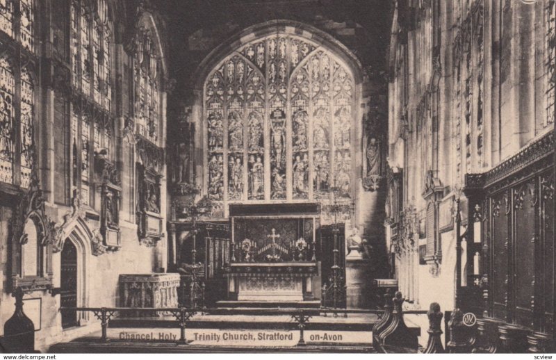 Stratford , Buckinghamshire , England , 1911 ; Interior , Chancel Holy Trinit...