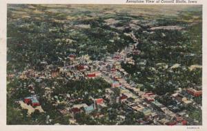 Iowa Council Bluffs Aeroplane View Curteich