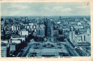 Argentina Panorama Plaza del Congreso Buenos Aires Vintage Postcard 04.01
