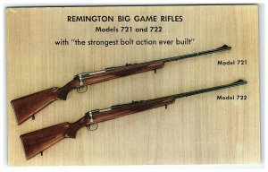 1950s Remington Postcard Model Advertising Big Game Rifles Models 721 & 722  