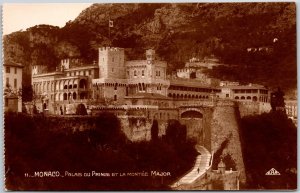 Monaco Palais Du Prince Et La Montee Major Real Photo RPPC Postcard