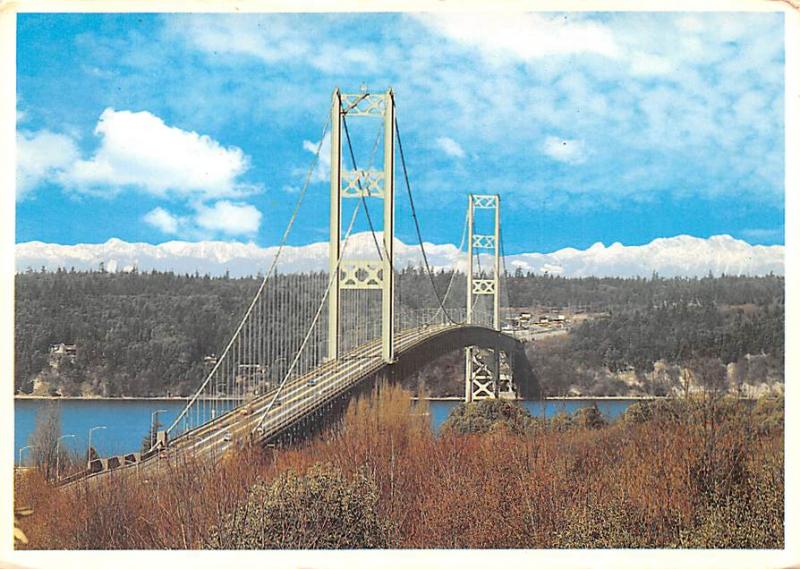 Narrows Bridge & Olympic Mountains - Tacoma, Washington, USA