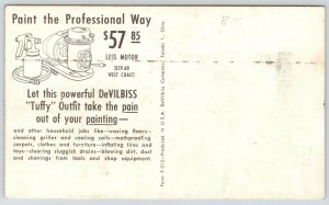 Toledo Ohio~DeVilbiss Company~Tuffy Spray Outfit~Painter~1950 Adv Postcard