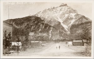 Main Street Banff Alberta AB 1887 Man & Cow Reproduction RPPC Postcard H5