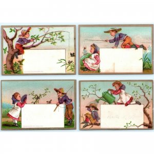 x4 LOT 1881 John Gibson Blank Business Stock Trade Card Series Kids Prank C14