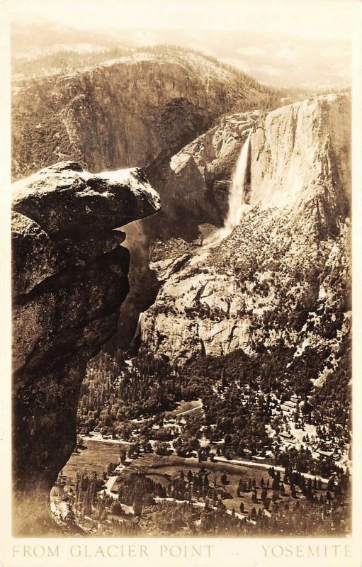 Yosemite National Park 1940s RPPC Real Photo Postcard View From Glacier Point