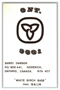 Postcard QSL Radio Card From Goderich Ontario Canada