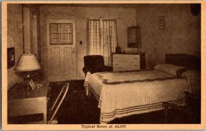 Typical Room at Alou Tourist Hotel South Bend IN c1950 Vintage Postcard F63