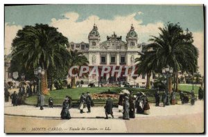 Old Postcard Monte Carlo Facade Du Casino