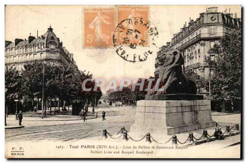 Paris (14) - Lion of Belfort -Place Denfert Rochereau-Work of Bartholdi Greet...