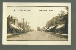 Hancock MINNESOTA RP c1910 MAIN STREET Stores nr Morris Benson Starbuck Alberta