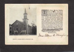 AR First M E Church South Batesville Arkansas Ark Postcard 1908