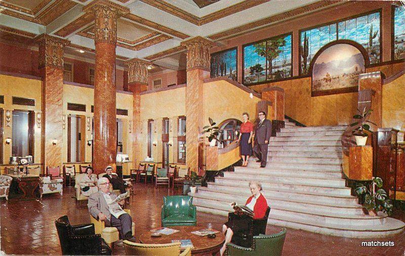 1950s Douglas Arizona Gadsen Hotel interior Freeman postcard 9130 