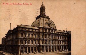 USA Post Office and Custom House St. Louis Missouri Vintage Postcard 08.91