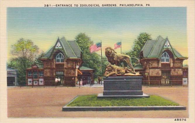 Pennsylvania Philadelphia Entrance To Zoological Gardens