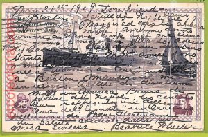 af7426 - USA - VINTAGE POSTCARD Postcards - 1909 - SHIP SAT NAV-