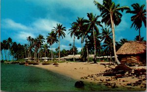 Vtg Samoan Hideaway Beach Resort Hotel Mulinuu Beach Apia Samoa Postcard