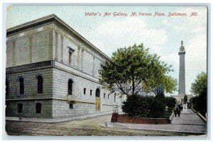 1908 Walter's Art Gallery Mt. Vernon Place Building Baltimore Maryland Postcard