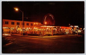 Amusement Park Area Jacksonville Florida FL Night Lights View Postcard