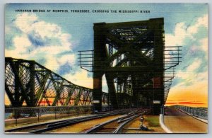 Vintage Tennessee Postcard - Harahan Bridge   Memphis