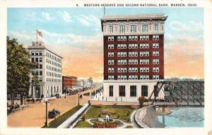 Warren Ohio Western Reserve National Bank Bldgs Antique Postcard K15746